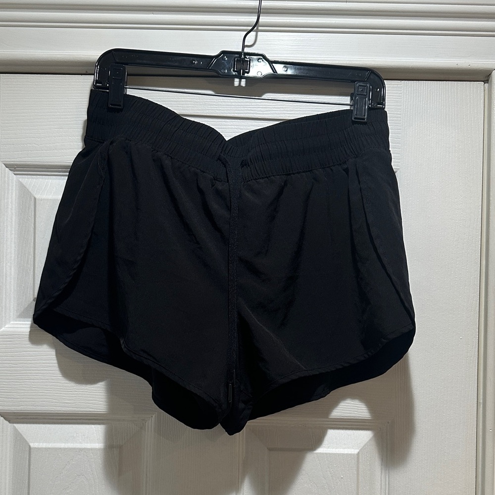 90 Degree By Reflex Black Athletic Shorts with Elastic Waistband